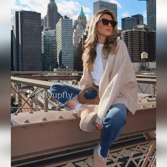 Zara * Oversized Long Bomber Jacket Cream - Picture 13 of 17